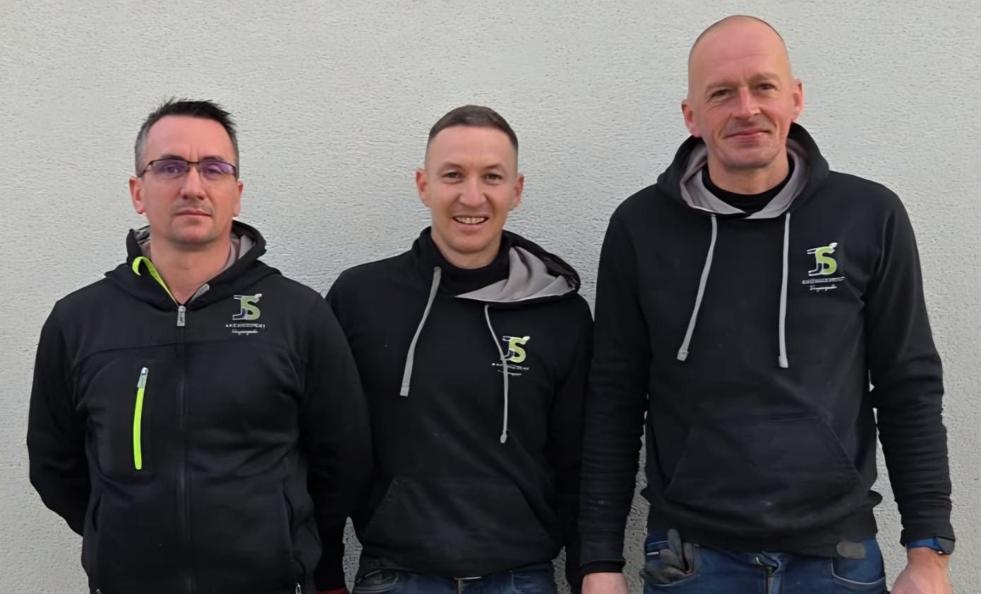 L'équipe JS Aménagement — Jonathan, Cédric et David
